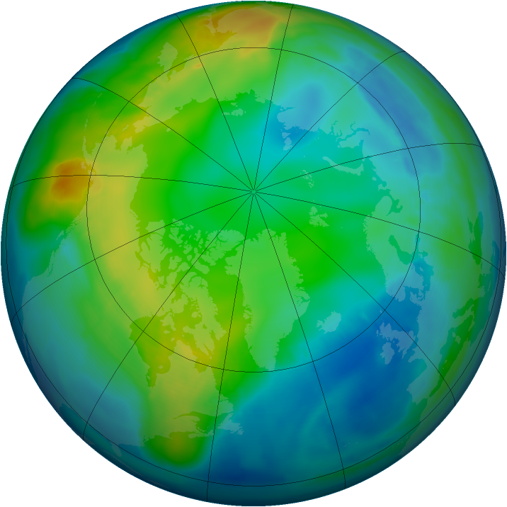 Arctic ozone map for 19 November 2008